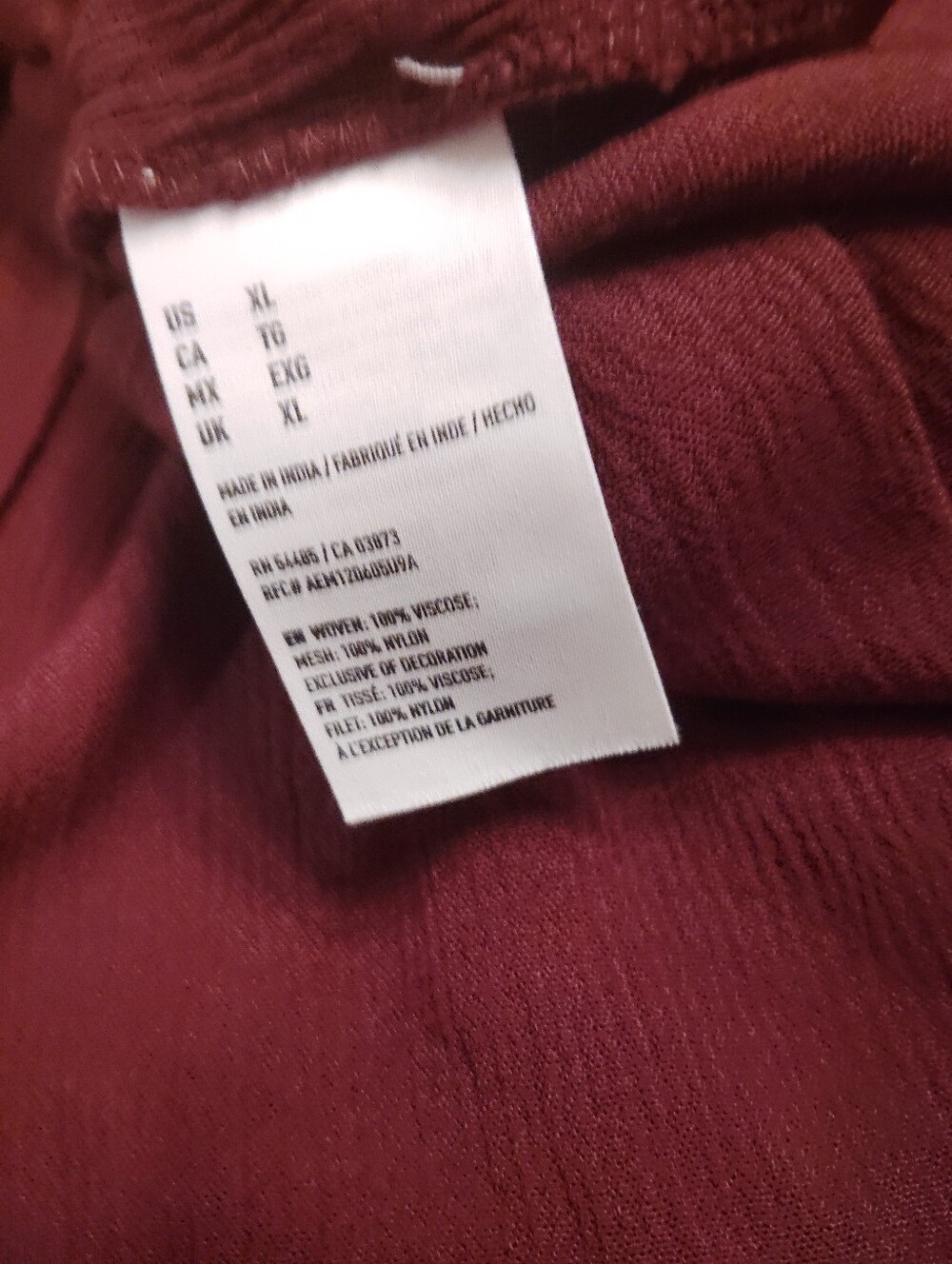American Eagle Outfitters Burgundy Romantic Lace Boho Top XL EUC - Picture 7 of 7